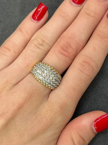 Bague 54 Bague en or jaune 18K sertie de diamants 1,65 ct 58 Facettes 00008301