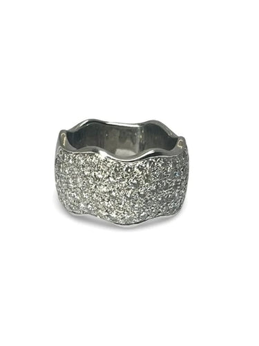 Bague 55 Alliance - Bague en or blanc 18K avec diamants 1,50 ct 58 Facettes