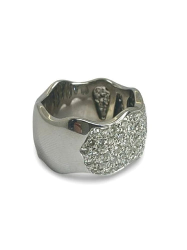 Bague 55 Alliance - Bague en or blanc 18K avec diamants 1,50 ct 58 Facettes