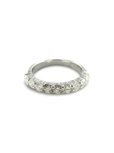 Bague 51 Demi-alliance - Bague en or blanc 18K et diamants 0,72 ct 58 Facettes 00024701