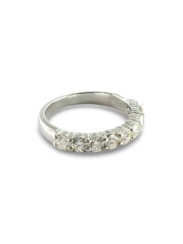 Bague 51 Demi-alliance - Bague en or blanc 18K et diamants 0,72 ct 58 Facettes 00024701
