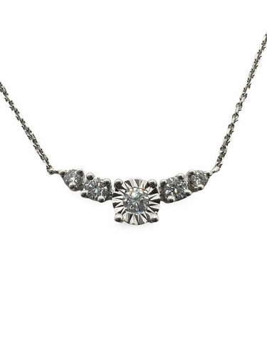 Collier Collier en or blanc 18K avec pendentif serti de diamants 58 Facettes 00018401