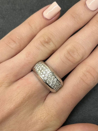 Bague 53 Bague en or blanc 18K et diamants 1 ct 58 Facettes