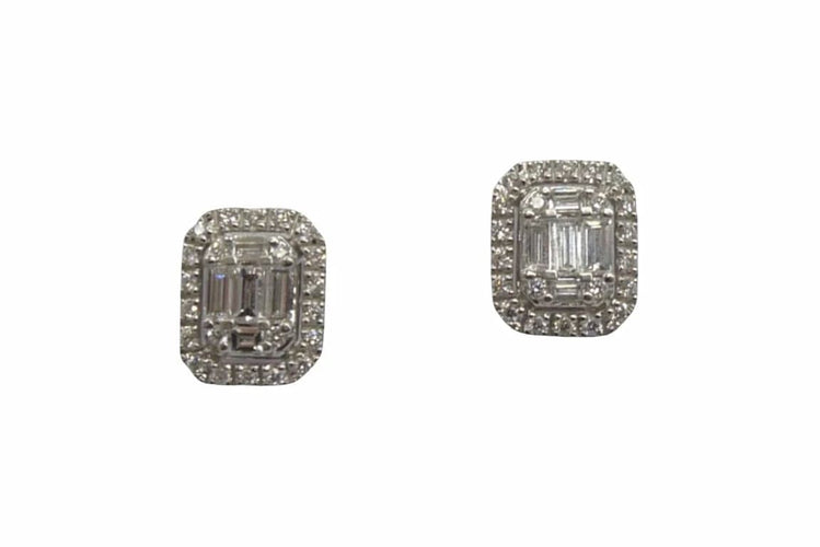 Boucles d'oreilles Puces d'oreilles en or blanc 18K et diamants 0,36 ct 58 Facettes 00019201