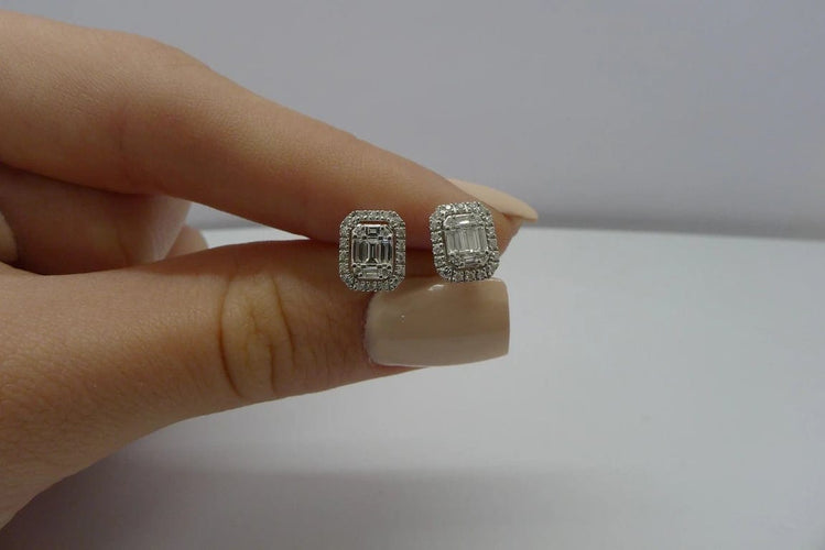 Boucles d'oreilles Puces d'oreilles en or blanc 18K et diamants 0,36 ct 58 Facettes 00019201