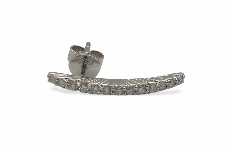 Boucles d'oreilles Boucles d'oreilles en or blanc 18K serties de diamants 0,39 ct 58 Facettes 00019401