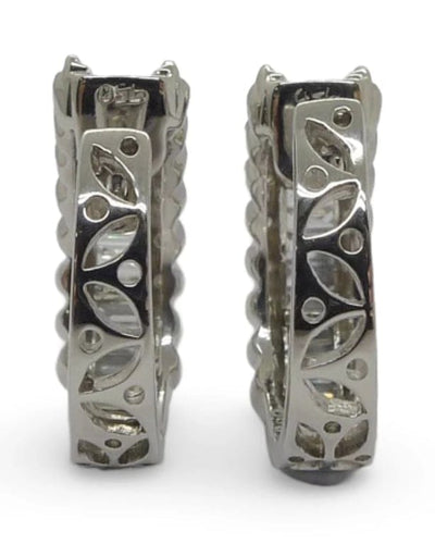 Boucles d'oreilles Boucles d'oreilles en or blanc 18K avec diamants 2 ct 58 Facettes 00033601