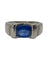Bague 49.5 Bague en or blanc 18K sertie d’un saphir non chauffé et diamants 58 Facettes 00037801