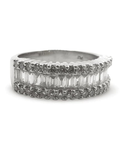 Bague 52 Bague en or blanc 18K sertie de diamants 1 ct 58 Facettes 00033501