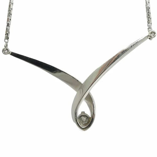 Collier Collier en or blanc 18K avec diamant naturel 0,28 ct 58 Facettes