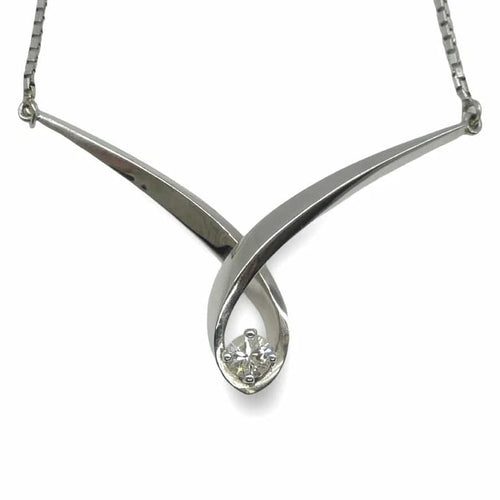 Collier Collier en or blanc 18K avec diamant naturel 0,28 ct 58 Facettes