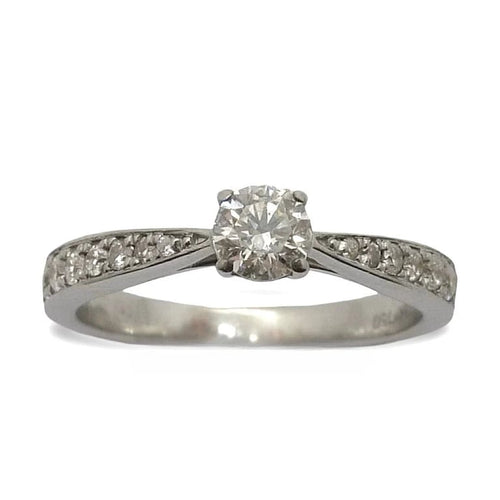 Bague 50 Bague en or blanc 18K sertie de diamants 0,53 ct 58 Facettes 00044101