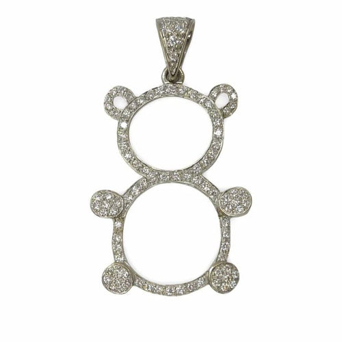Pendentif Pendentif ourson en or blanc 18K et diamants 1 ct 58 Facettes 00033301