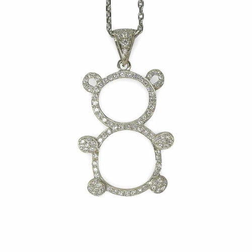 Pendentif Pendentif ourson en or blanc 18K et diamants 1 ct 58 Facettes 00033301