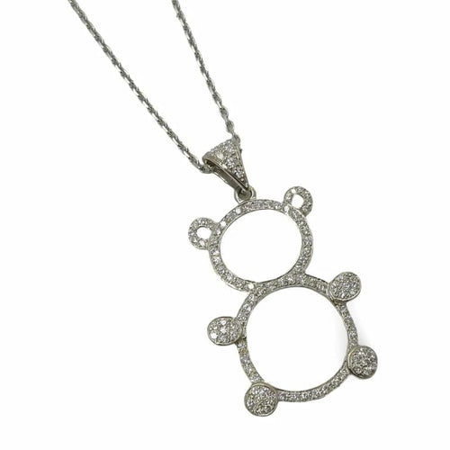 Pendentif Pendentif ourson en or blanc 18K et diamants 1 ct 58 Facettes 00033301