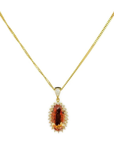 Pendentif Pendentif en or jaune 18K à topaze impériale et diamants 58 Facettes