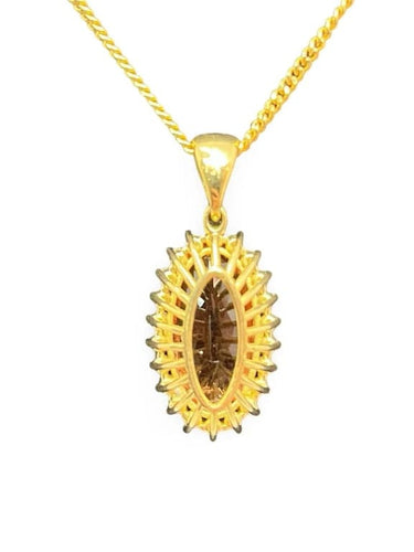 Pendentif Pendentif en or jaune 18K à topaze impériale et diamants 58 Facettes