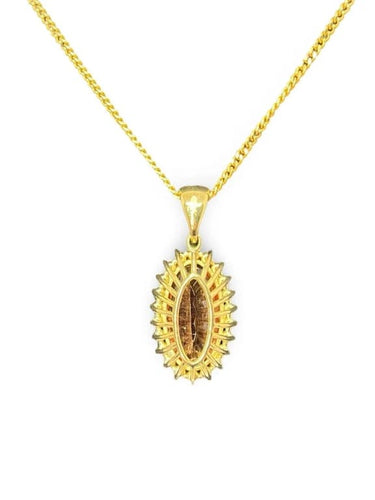 Pendentif Pendentif en or jaune 18K à topaze impériale et diamants 58 Facettes