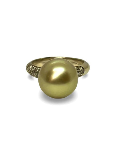 Bague 52 Utopia - Bague en or jaune 18K, perle australienne et diamants 58 Facettes