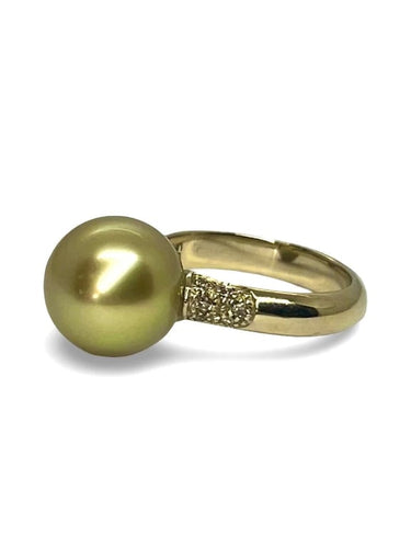 Bague 52 Utopia - Bague en or jaune 18K, perle australienne et diamants 58 Facettes