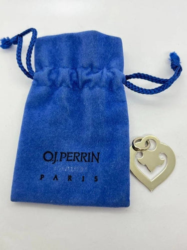 Pendentif OJ.Perrin - Pendentif cœur en or blanc 18K 58 Facettes 00009101