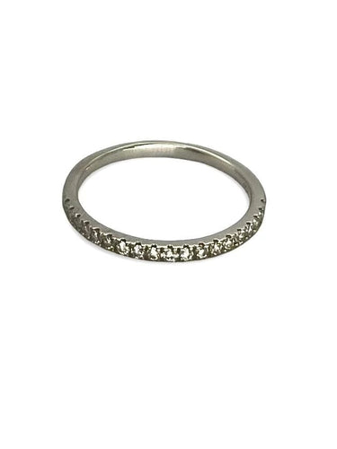 Bague 52 Demi-alliance - Bague en or blanc 18K et diamants 0,19 ct 58 Facettes 00061801