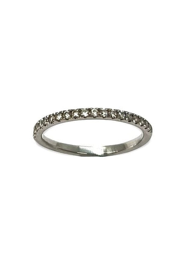 Bague 52 Demi-alliance - Bague en or blanc 18K et diamants 0,19 ct 58 Facettes 00061801