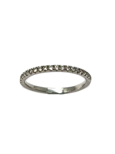 Bague 52 Demi-alliance - Bague en or blanc 18K et diamants 0,19 ct 58 Facettes 00061801