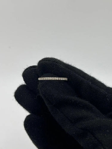 Bague 52 Demi-alliance - Bague en or blanc 18K et diamants 0,19 ct 58 Facettes 00061801