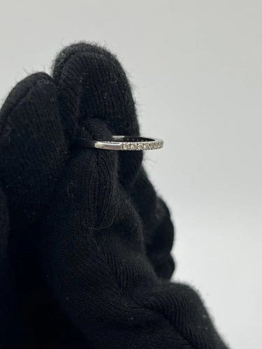 Bague 52 Demi-alliance - Bague en or blanc 18K et diamants 0,19 ct 58 Facettes 00061801