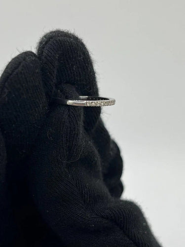 Bague 52 Demi-alliance - Bague en or blanc 18K et diamants 0,19 ct 58 Facettes 00061801