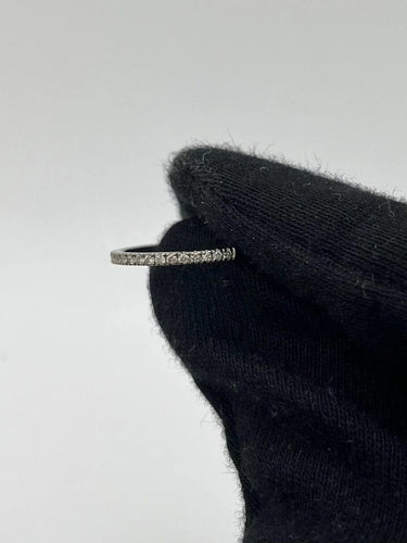 Bague 52 Demi-alliance - Bague en or blanc 18K et diamants 0,19 ct 58 Facettes 00061801