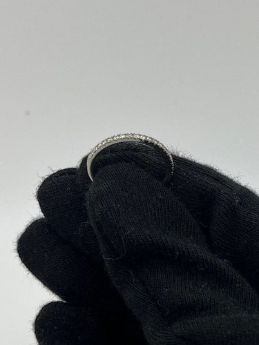 Bague 52 Demi-alliance - Bague en or blanc 18K et diamants 0,19 ct 58 Facettes 00061801