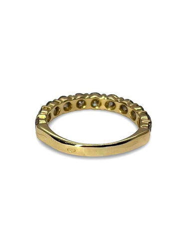 Bague 47 Demi-alliance - Bague en or jaune 18K et diamants 1 ct 58 Facettes 0006201