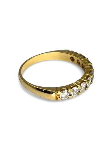 Bague 53 Demi-alliance - Bague en or jaune 18K et diamants 0,72 ct 58 Facettes 00066601