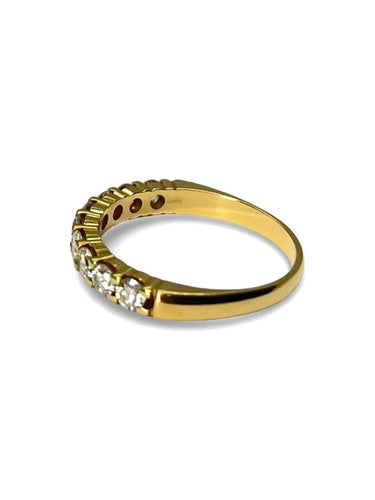 Bague 53 Demi-alliance - Bague en or jaune 18K et diamants 0,72 ct 58 Facettes 00066601
