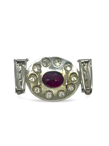 Broche Broche en or blanc 18K avec rubis 2,5 ct et diamants 1 ct 58 Facettes 47101