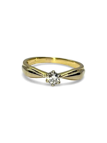 Bague 54 Solitaire - Bague en or jaune 18K et diamant 0,20 ct 58 Facettes 00066701