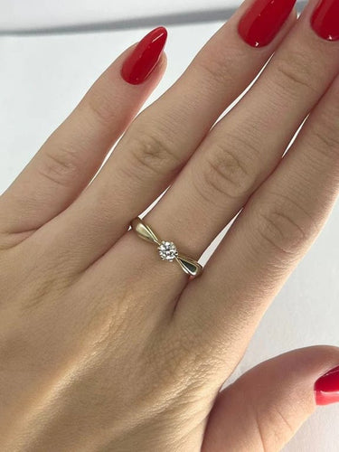 Bague 54 Solitaire - Bague en or jaune 18K et diamant 0,20 ct 58 Facettes 00066701