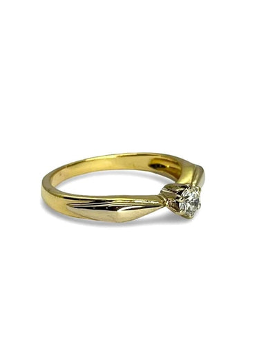 Bague 54 Solitaire - Bague en or jaune 18K et diamant 0,20 ct 58 Facettes 00066701