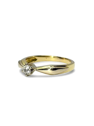Bague 54 Solitaire - Bague en or jaune 18K et diamant 0,20 ct 58 Facettes 00066701