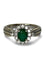 Bague 53 Bague en or blanc 18K avec émeraude 0,60 ct et diamants 1 ct 58 Facettes 00071401