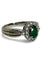 Bague 53 Bague en or blanc 18K avec émeraude 0,60 ct et diamants 1 ct 58 Facettes 00071401