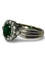 Bague 53 Bague en or blanc 18K avec émeraude 0,60 ct et diamants 1 ct 58 Facettes 00071401