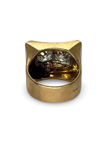 Bague 52 Bague Tank vintage en or rose 18K et diamants 1,80 ct 58 Facettes 70301