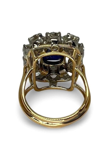 Bague 51 Bague vintage en or rose 18K avec saphir 3 ct et diamants 58 Facettes 75801