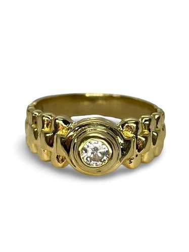 Bague 53 Bague en or jaune 18K avec diamant naturel 0,15 ct 58 Facettes 00077001