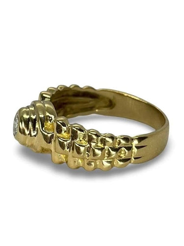 Bague 53 Bague en or jaune 18K avec diamant naturel 0,15 ct 58 Facettes 00077001