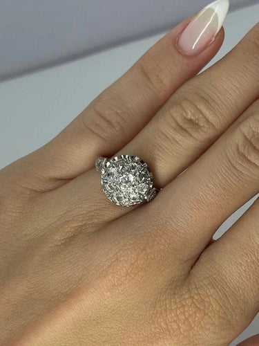Bague 50 Bague vintage en or jaune 18K, platine et diamants 1,1 ct 58 Facettes 00070401