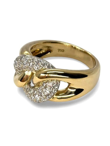 Bague 54 Bague en or jaune 18K sertie de diamants 58 Facettes 878